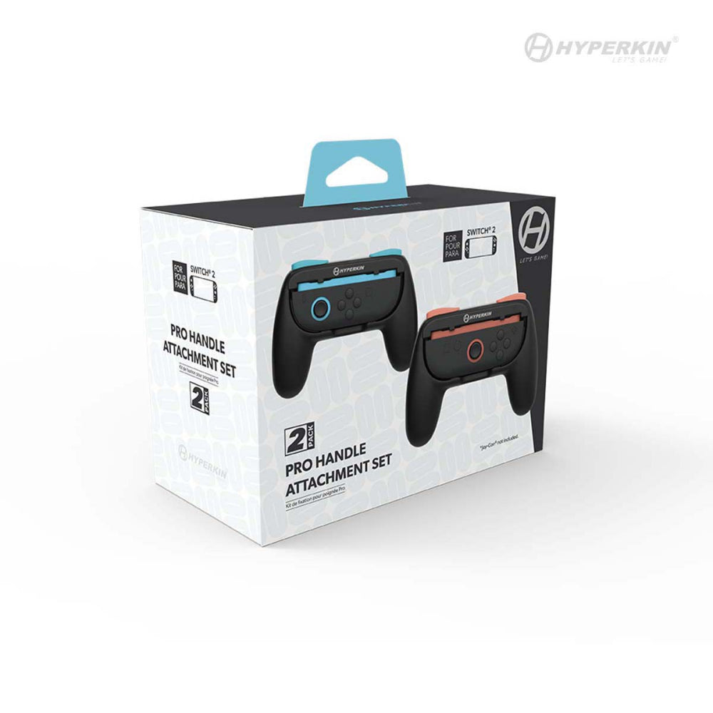 Hyperkin Proハンドルアタッチメント2個セット Nintendo Switch 2 Joy-Con専用 ブラック｜グリップ強化で快適操作＆長時間プレイに最適なアクセサリー