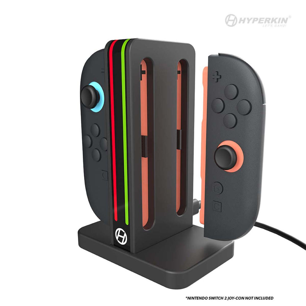 Hyperkin Power Spire Joy-Con 充電ドック Nintendo Switch 2 対応｜最大4台同時充電＆インジケーター搭載 スタイリッシュな縦型スタンド設計