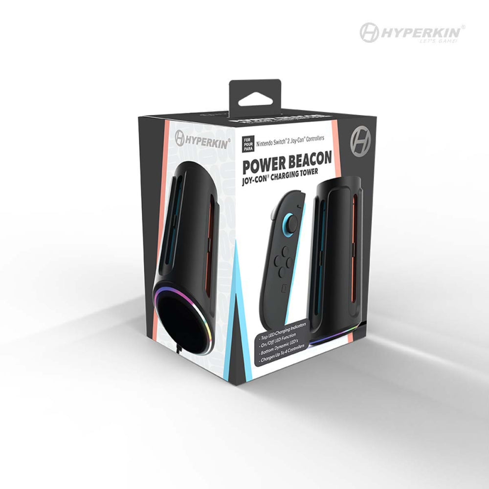 Hyperkin Power Beacon Joy-Con 充電タワー Nintendo Switch 2対応｜最大4台同時充電・LEDインジケーター付き・縦型スタンドタイプ Joy-Con専用充電ステーション