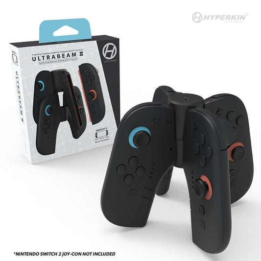 Hyperkin UltraBeam II プロジェクション機能付き Joy-Con充電グリップ Nintendo Switch 2対応｜LEDプロジェクター搭載・人間工学設計・USB-C充電対応・Joy-Con専用充電ハンドル
