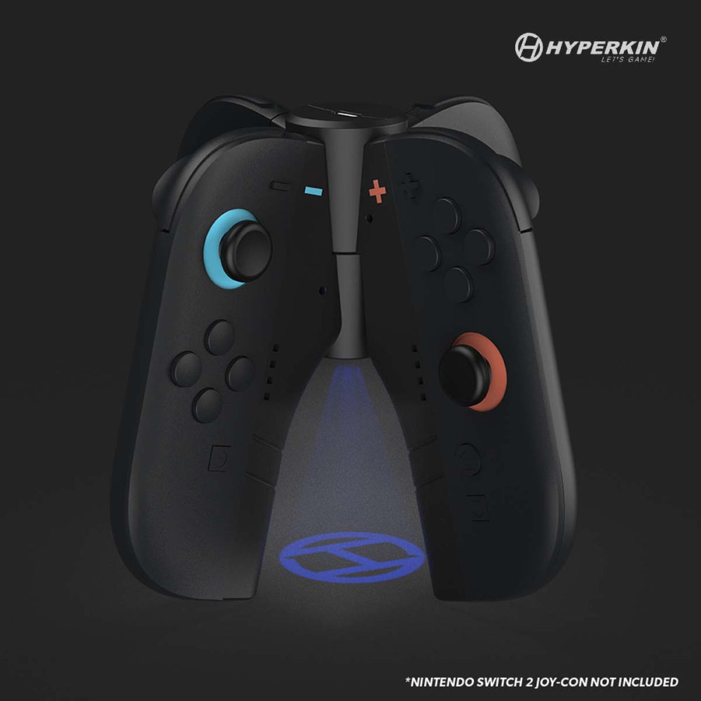 Hyperkin UltraBeam II プロジェクション機能付き Joy-Con充電グリップ Nintendo Switch 2対応｜LEDプロジェクター搭載・人間工学設計・USB-C充電対応・Joy-Con専用充電ハンドル