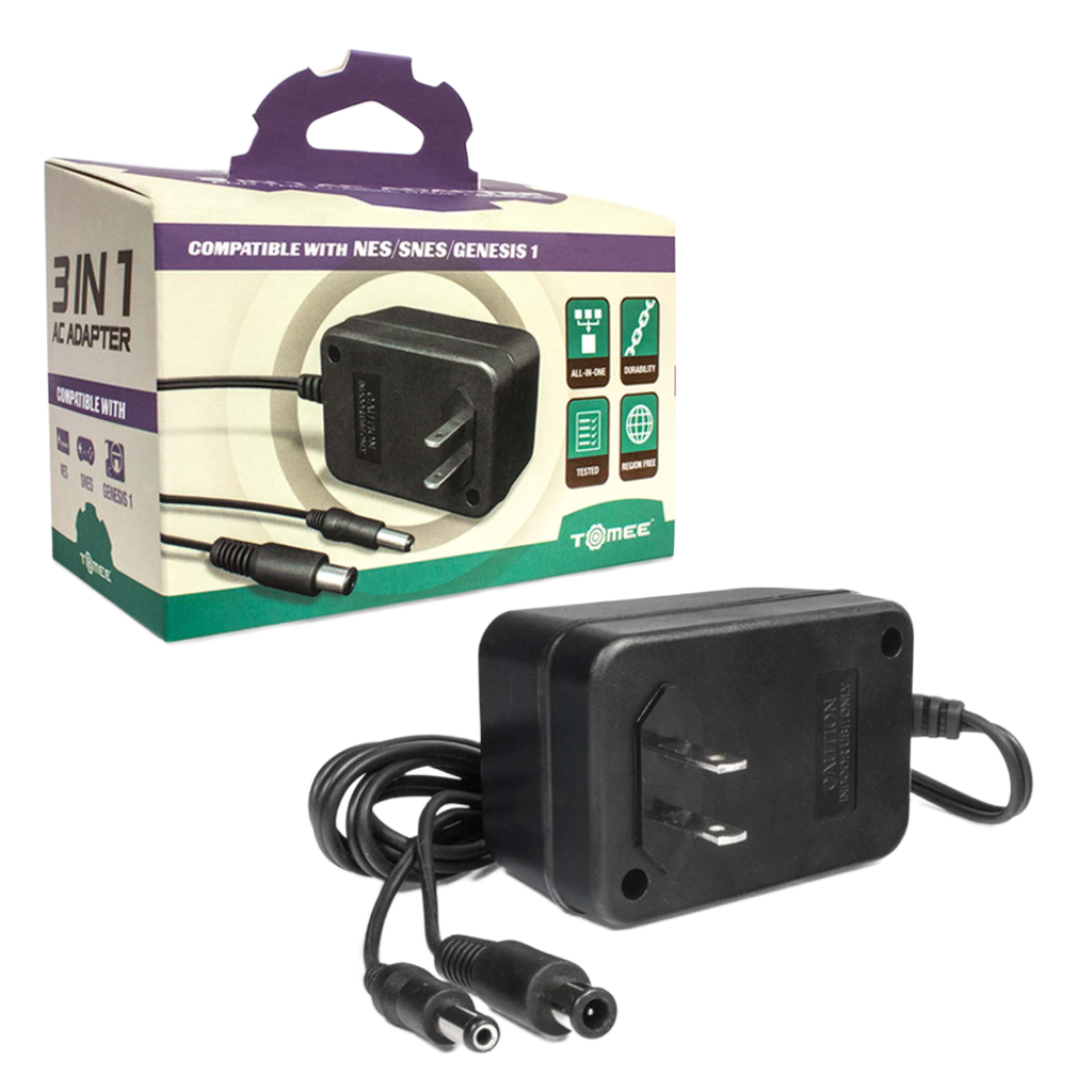 Hyperkin Tomee 3-in-1 ユニバーサルACアダプター – Genesis™ / SNES™ / NES™対応
