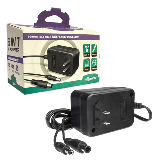 Hyperkin Tomee 3-in-1 ユニバーサルACアダプター – Genesis™ / SNES™ / NES™対応