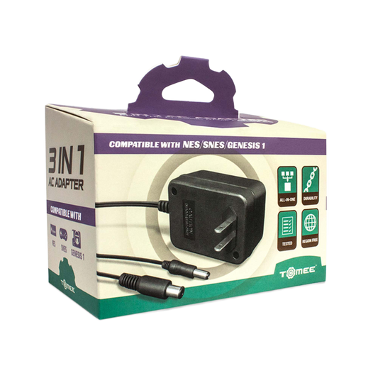 Hyperkin Tomee 3-in-1 ユニバーサルACアダプター – Genesis™ / SNES™ / NES™対応
