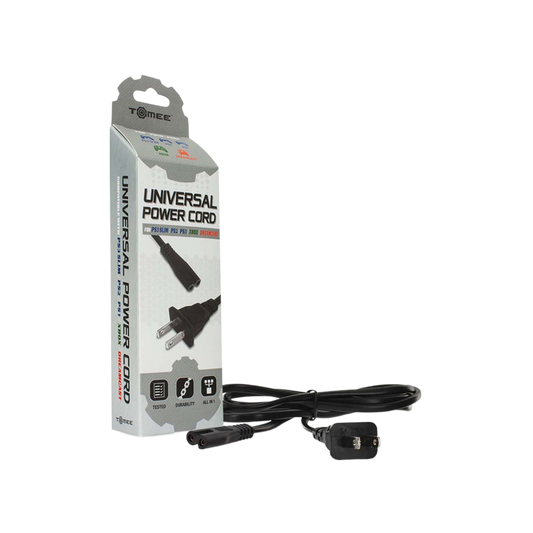Tomee ユニバーサル電源コード｜PS1® PS2® PS3® PS4® Slim Xbox® Dreamcast® Saturn®対応｜2ピンプラグ ACケーブル