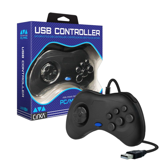Cirka USB対応レトロコントローラ【PC/Mac専用】180cmケーブル・クラシックDパッド・2ショルダーボタン・6フェイスボタン搭載
