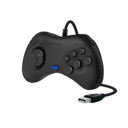 Cirka USB対応レトロコントローラ【PC/Mac専用】180cmケーブル・クラシックDパッド・2ショルダーボタン・6フェイスボタン搭載