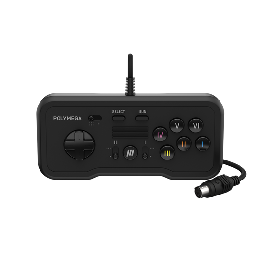 Polymega RC04 PCエンジン/TurboGrafx-16互換 有線コントローラー 2/6ボタンモード切替 ターボ機能搭載 2.4mケーブル [EM04モジュール同梱版と同仕様] PM-RC04-01
