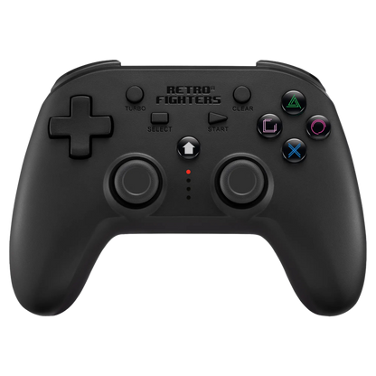 RETRO FIGHTERS Defender Bluetooth ワイヤレスコントローラー ブラック - PS3/PS4/PC対応、6軸モーションセンサー、圧力認識型ボタン、バイブレーション・ターボ機能搭載、USB Type-C充電ケーブル付属