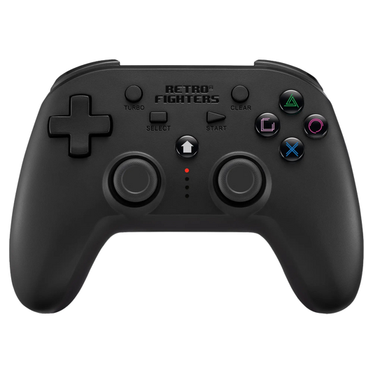 RETRO FIGHTERS Defender Bluetooth ワイヤレスコントローラー ブラック - PS3/PS4/PC対応、6軸モーションセンサー、圧力認識型ボタン、バイブレーション・ターボ機能搭載、USB Type-C充電ケーブル付属