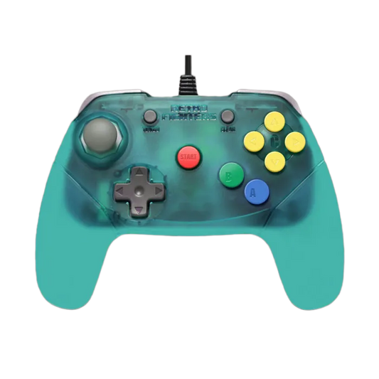 RETRO FIGHTERS Brawler64 V2 N64™専用コントローラー - ブルー/ターコイズ・有線接続・新規デジタルZトリガー・次世代アナログスティック・ランブルパック＆メモリパック対応・超高速ターボ機能