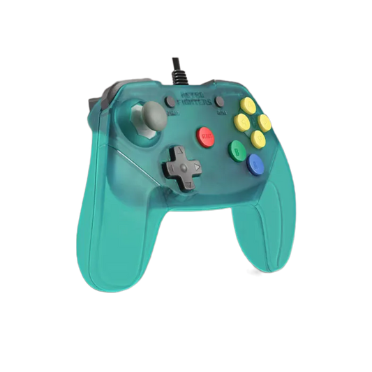 RETRO FIGHTERS Brawler64 V2 N64™専用コントローラー - ブルー/ターコイズ・有線接続・新規デジタルZトリガー・次世代アナログスティック・ランブルパック＆メモリパック対応・超高速ターボ機能