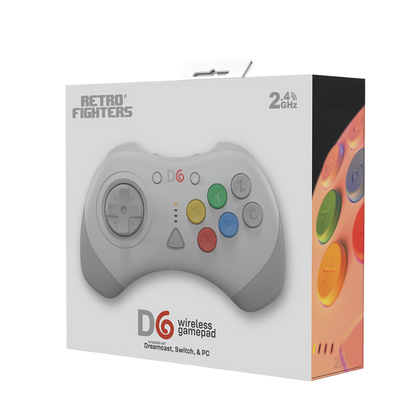 【在庫あり/発売中!】D6 Wireless Controller for Dreamcast™【ホワイト】– 究極の6ボタンワイヤレスコントローラー！次世代ワイヤレス技術 × クラシックな操作性！レトロゲーマー必見の必携アイテム！