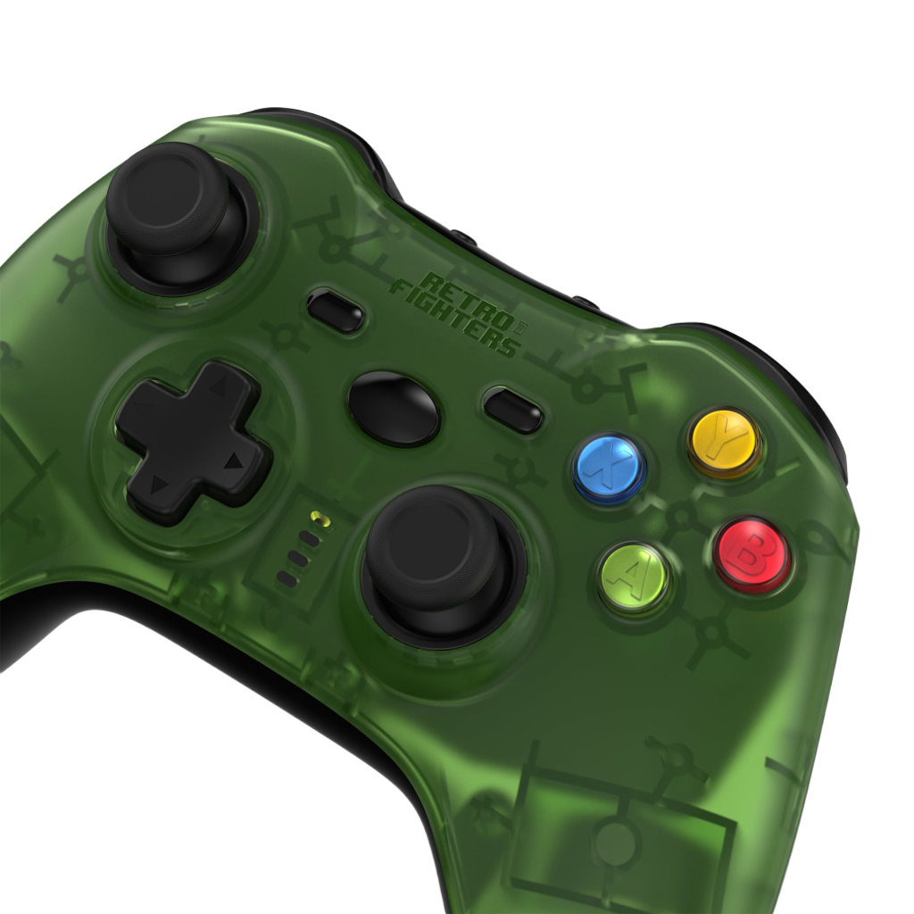 Retro Fighters Hunter 360 ワイヤレスコントローラー PC / Xbox 360 対応 ホールエフェクトセンサー搭載 2.4GHz 無線 USB-C充電 ドリフト防止 クリアグリーン