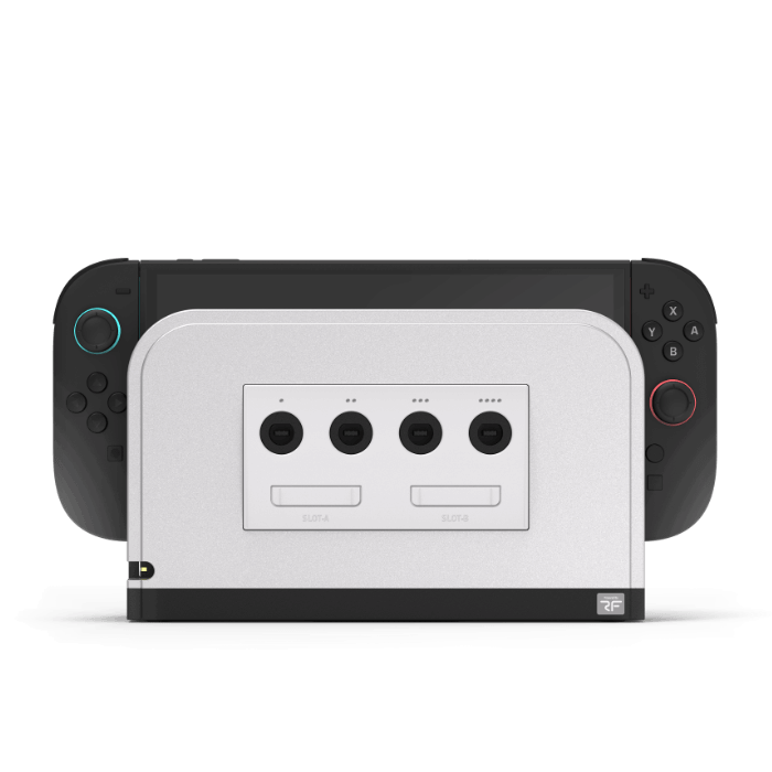 Retro Fighters Battle Dock for Switch2｜Nintendo Switch 2用 GameCube コントローラーアダプター 4ポート接続 超低遅延 交換式フェイスプレート4色付属 [BATTLEDOCK]