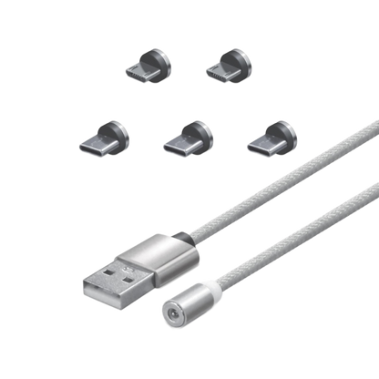Hyperkin Armor3™ マグネット式充電ケーブルセット シルバー（USB Type-C &amp; Micro USB） – 6ピース