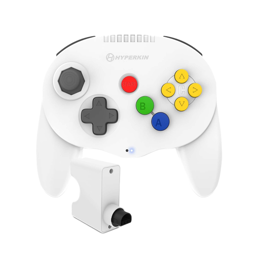 Hyperkin Admiral N64対応 ワイヤレスコントローラー プレミアムBT Nintendo Switch/Switch Lite/PC/Android対応 Bluetooth接続 振動機能 メモリーパック転送機能付 アドミラル【ホワイト】