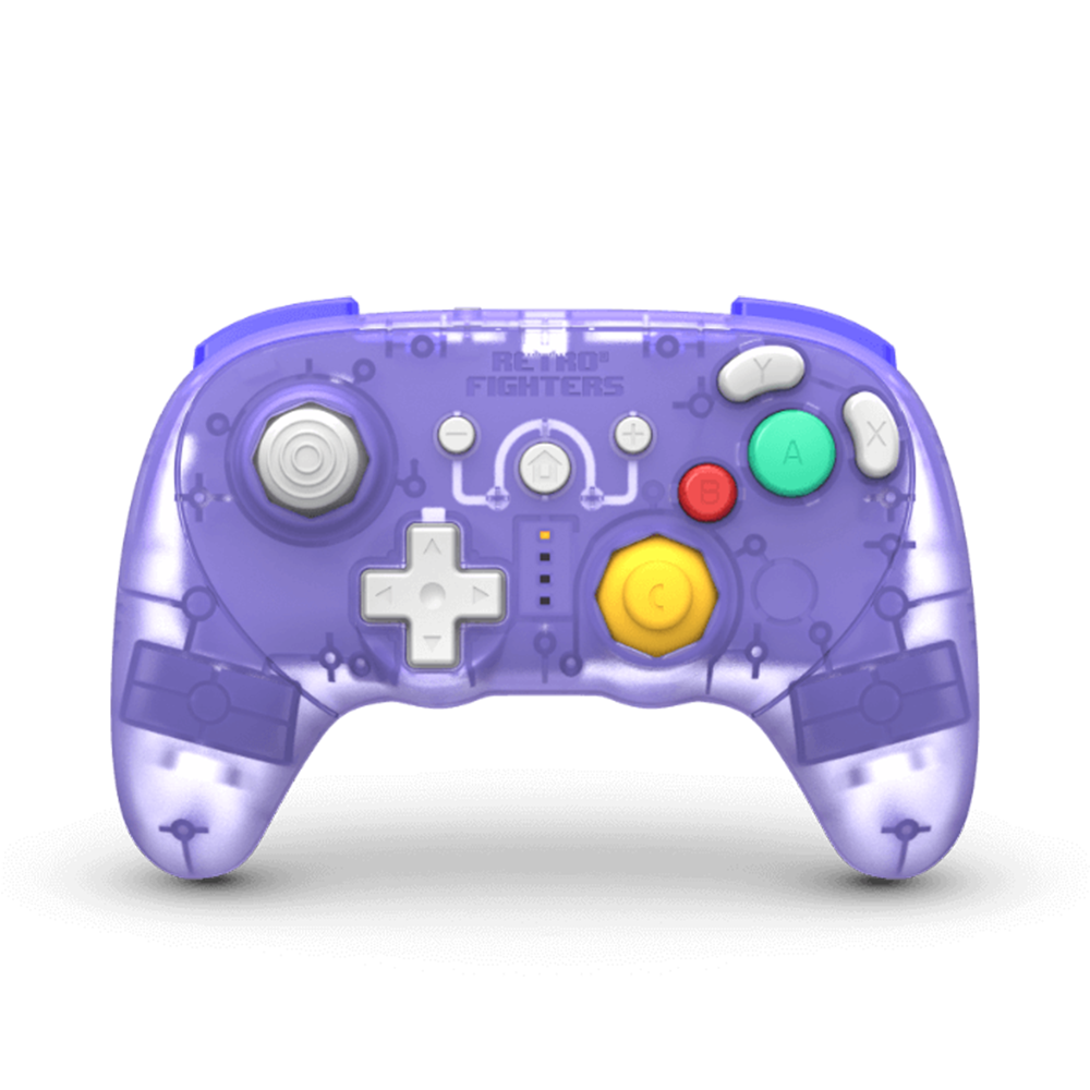 RETRO FIGHTERS BattlerGC Pro ワイヤレスコントローラー｜Nintendo GameCube®・Switch®・Wii®・PC対応｜デュアルワイヤレス（2.4GHz & Bluetooth）｜ホールエフェクトスティック & Kailh®スイッチ搭載｜クリア