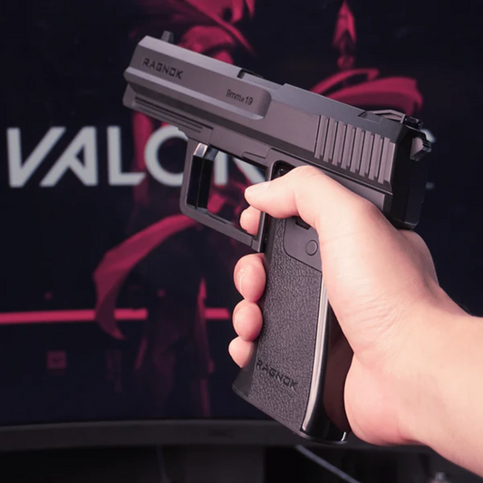 【予約品】Ragnok FireGrip ゲーミングマウス ガンマウス 銃型 FPS TPS ｜PC対応（有線/2.4G）｜12000DPI PixArt 3311｜振動＆ラピッドファイア｜交換トリガー ブラック【FireGrip Barrel Kit 付属】【送料無料】