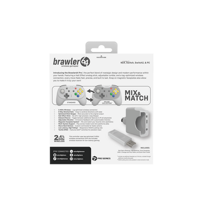 Retro Fighters Brawler64 Pro Series ワイヤレスコントローラー ホールエフェクトスティック搭載 Nintendo 64 / Switch / Switch 2 / PC 対応