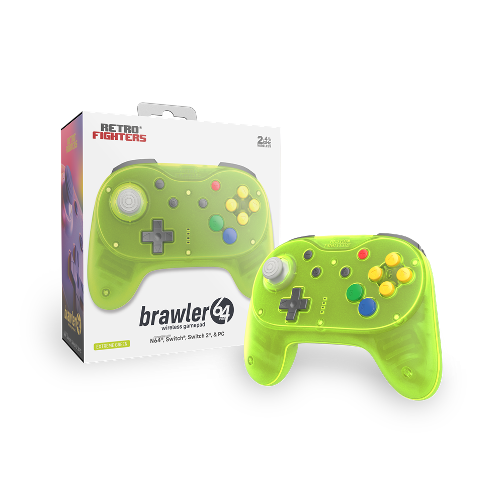 Retro Fighters Brawler64 Pro Series ワイヤレスコントローラー ホールエフェクトスティック搭載 Nintendo 64 / Switch / Switch 2 / PC 対応