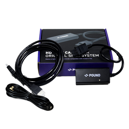 POUND SNES HD Linkケーブル - スーパーファミコン（SNES）用、RGB映像品質＆720pアップスケーリング、NTSC/PAL両対応、現代テレビで高画質ゲーム体験、Micro USB電源オプション付き