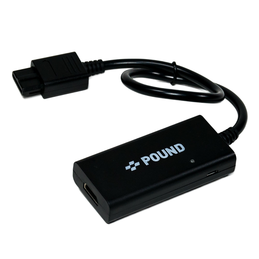 POUND SNES HD Linkケーブル - スーパーファミコン（SNES）用、RGB映像品質＆720pアップスケーリング、NTSC/PAL両対応、現代テレビで高画質ゲーム体験、Micro USB電源オプション付き