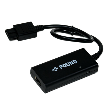 POUND SNES HD Linkケーブル - スーパーファミコン（SNES）用、RGB映像品質＆720pアップスケーリング、NTSC/PAL両対応、現代テレビで高画質ゲーム体験、Micro USB電源オプション付き