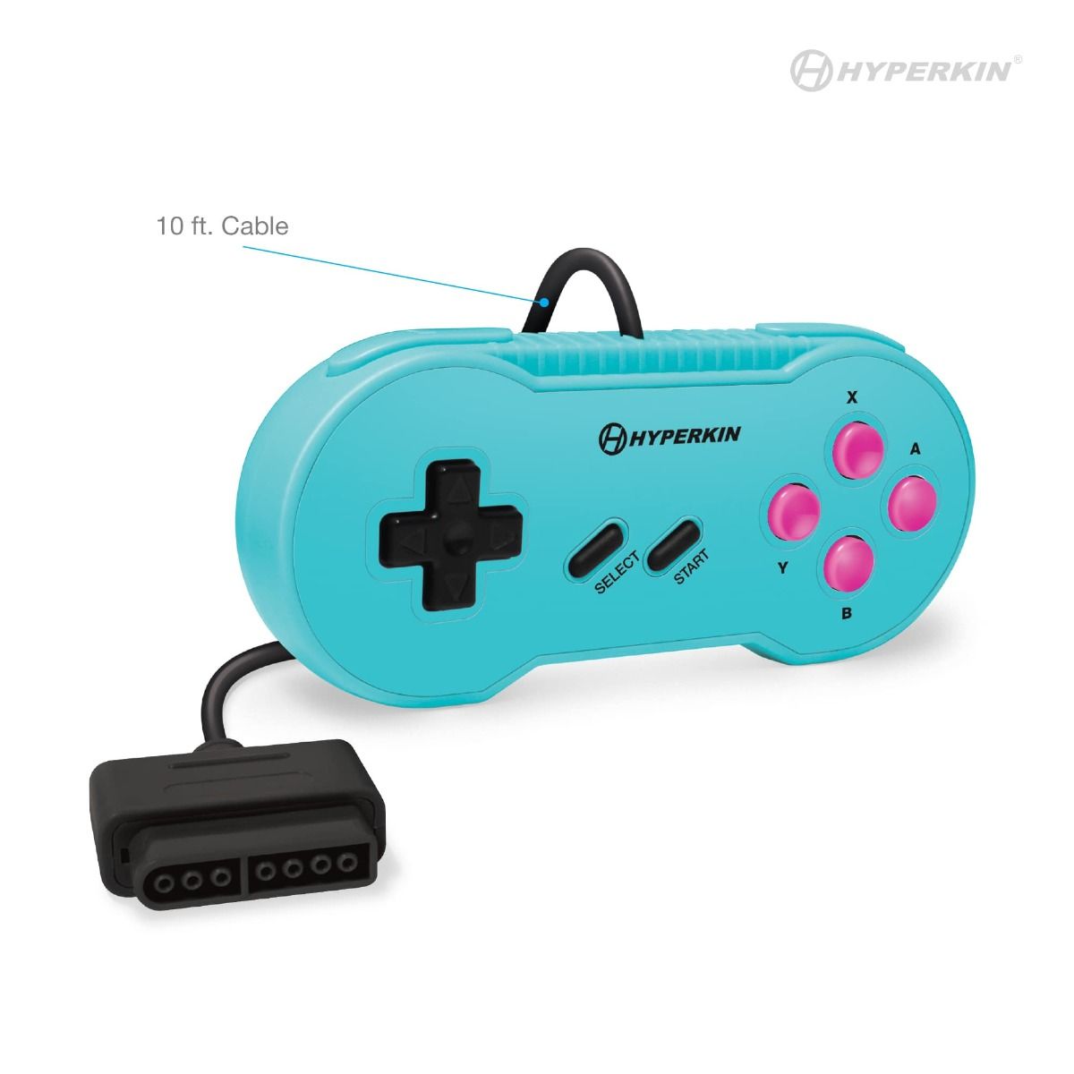 【セット商品】【セットで買うと5％OFFでお得！】HYPERKIN - SUPABOY HyperBeachカラー 【USB type-C エディション】と "SCOUT" SFC®/SNES®専用有線コントローラー （HyperBeachカラー）x2【一部地域除き送料無料】