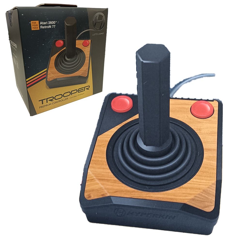 Hyperkin Trooper プレミアム 有線ジョイスティック – ATARI 2600 / Retron 77 互換 クラシックゲーム用コントローラ