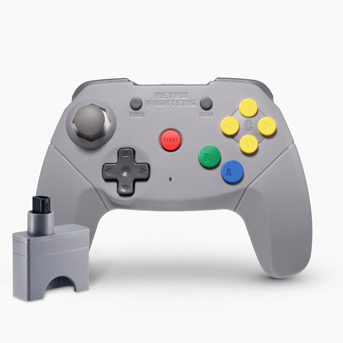 RETRO FIGHTERS Brawler64 Wireless コントローラー - N64専用・次世代アナログスティック・メモリパック対応・超高速ターボ機能搭載・ グレー