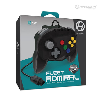 N64® 有線コントローラ オリジナルポート　ハイパキン　フリートアドミラル Hyperkin Fleet Admiral N64 Wired Controller スモークグレー