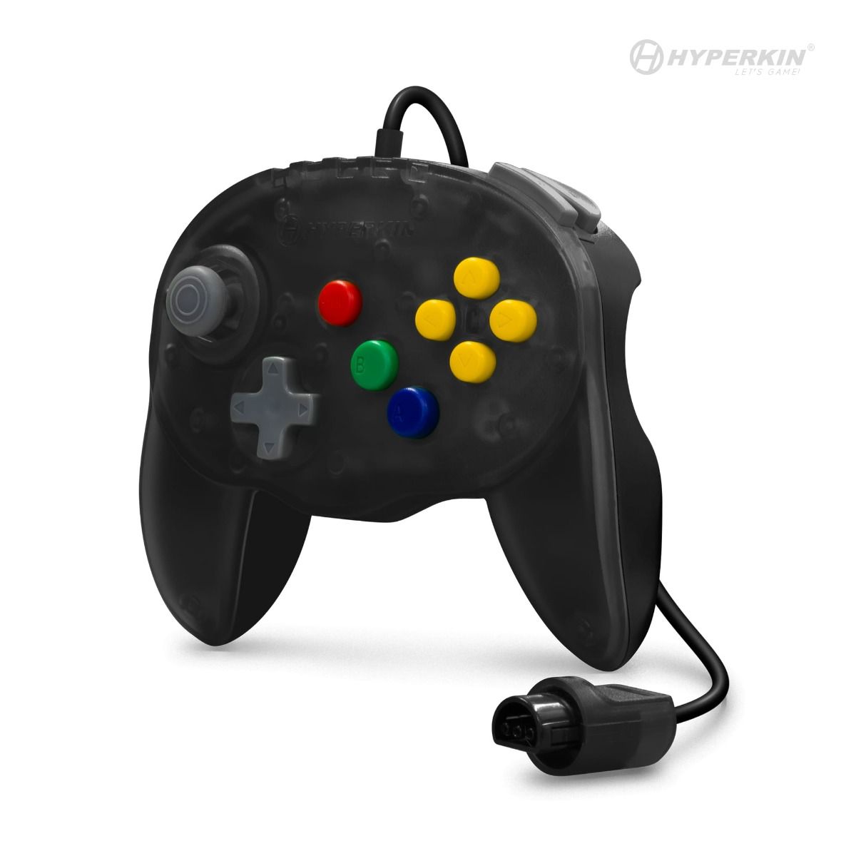 N64® 有線コントローラ オリジナルポート　ハイパキン　フリートアドミラル Hyperkin Fleet Admiral N64 Wired Controller スモークグレー