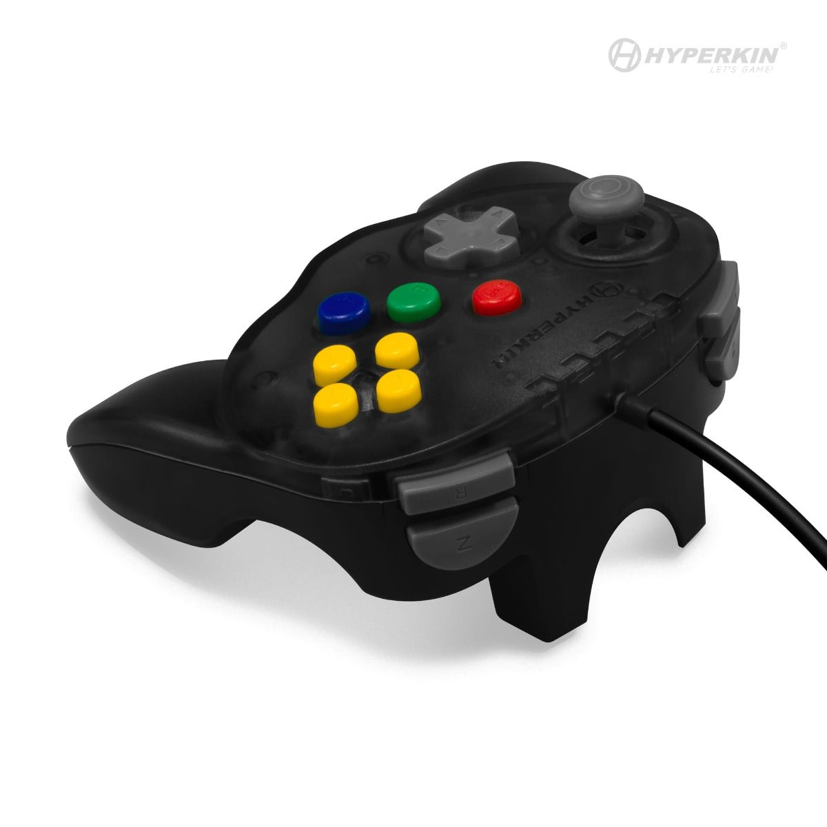 N64® 有線コントローラ オリジナルポート　ハイパキン　フリートアドミラル Hyperkin Fleet Admiral N64 Wired Controller スモークグレー