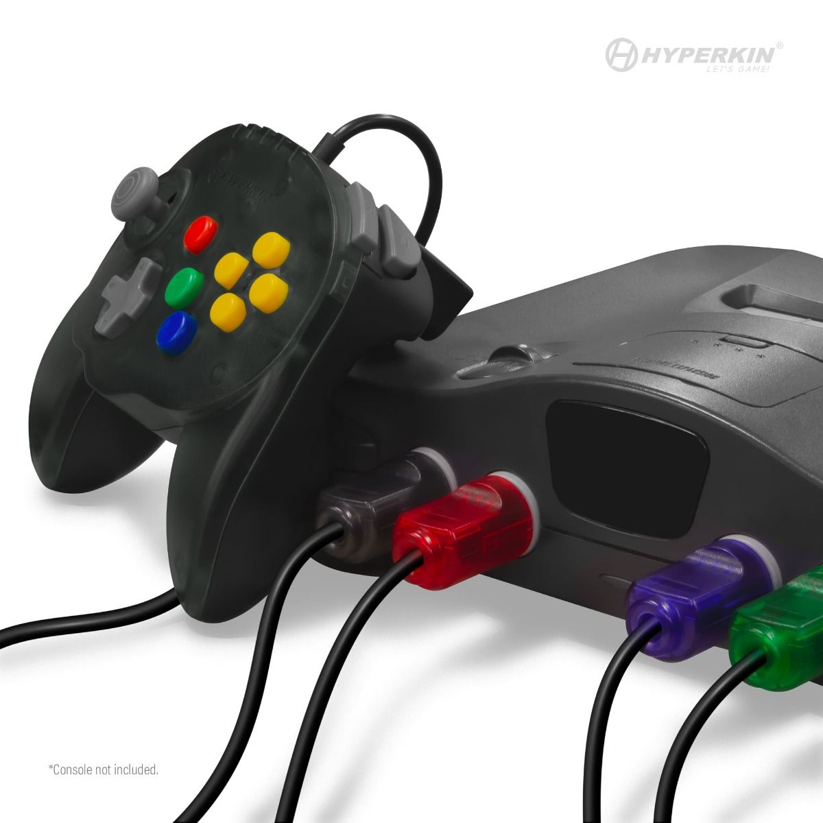 N64® 有線コントローラ オリジナルポート　ハイパキン　フリートアドミラル Hyperkin Fleet Admiral N64 Wired  Controller スモークグレー